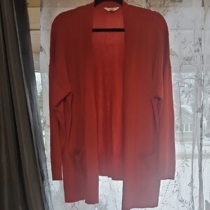 Terra & Sky Women's Open Front Cardigan - RUST